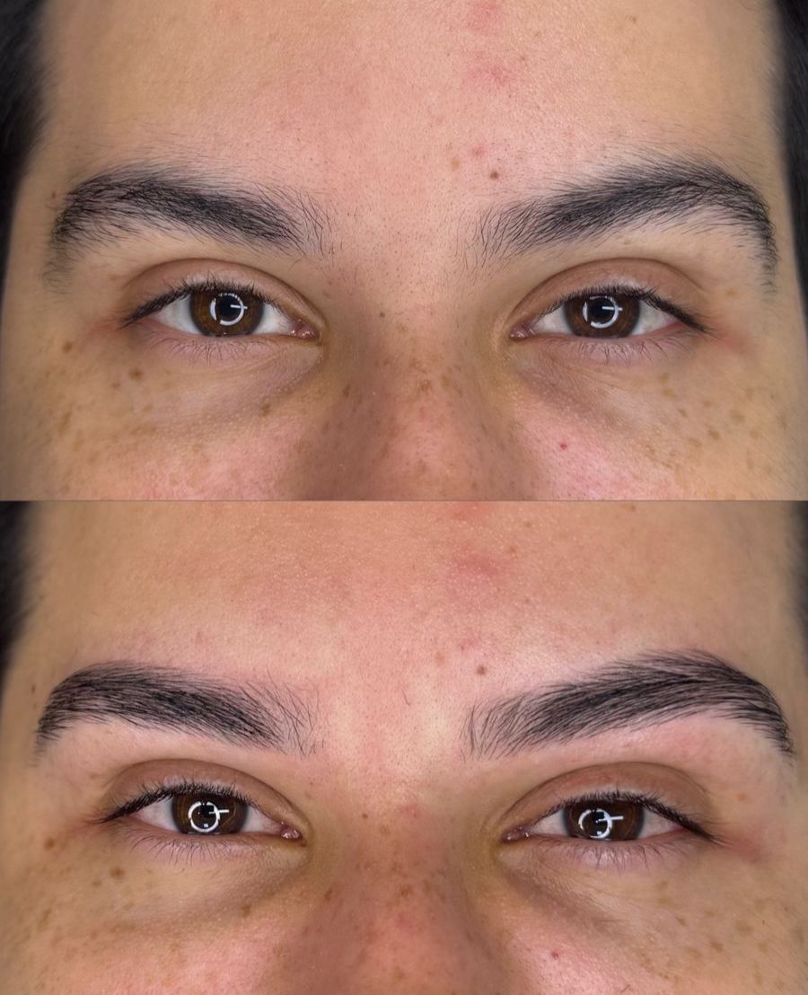 Resultado de design de sobrancelhas - Antes e Depois